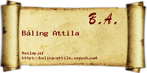 Báling Attila névjegykártya
